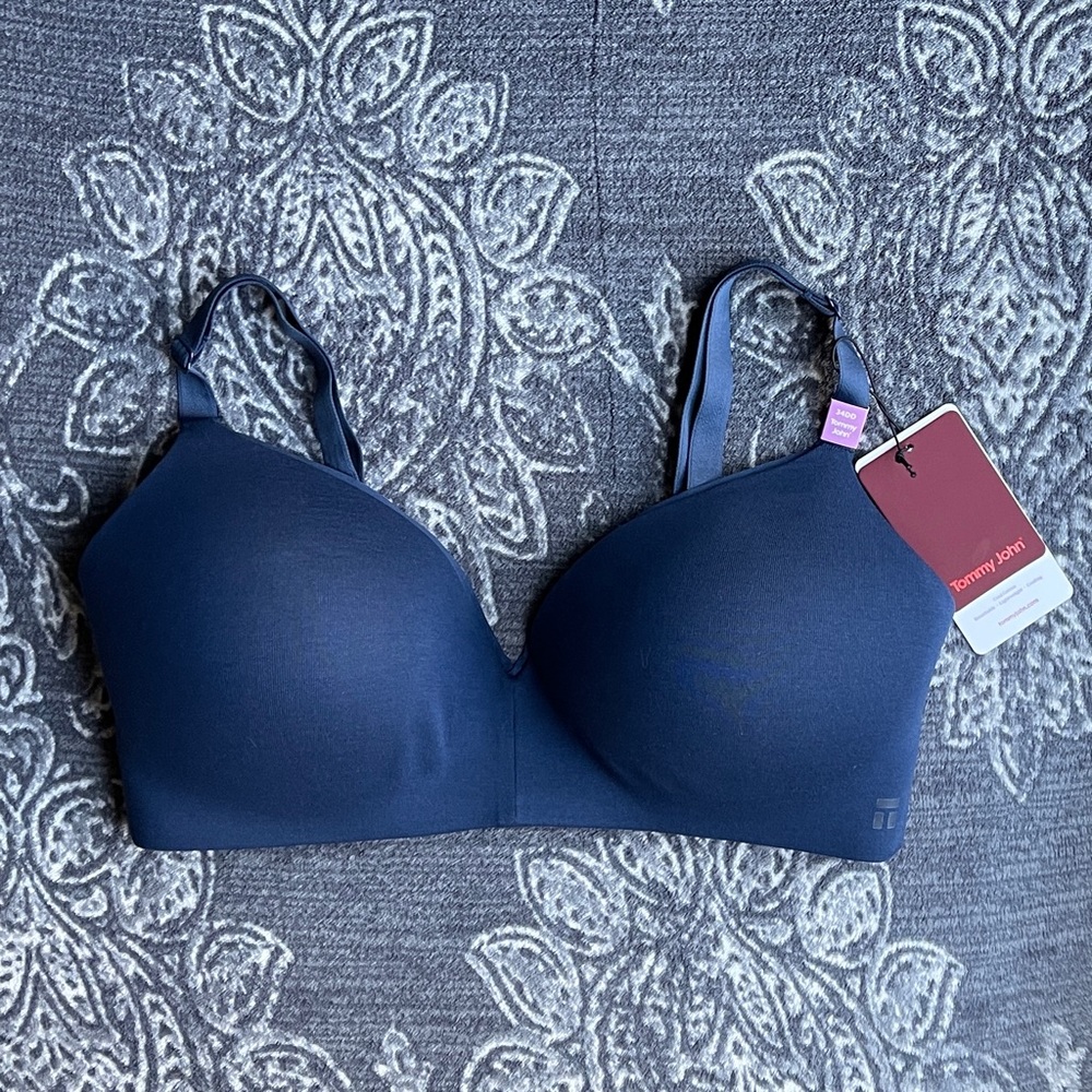 NWT Tommy John Cool Cotton Lightly Lined Wireless Bra Size 34DD